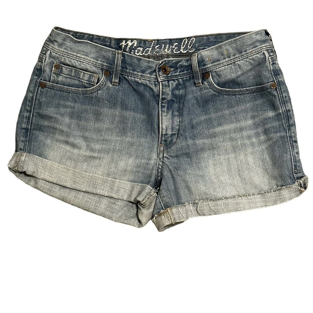 Madewell Jean Shorts Women's Size 30 Blue Denim Mid Rise Light Wash Pockets